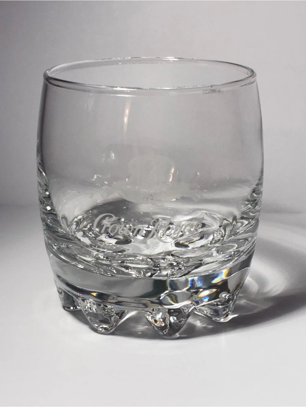 Vintage Crown Royal Whiskey Glasses Set of 4 Made in Italy Heavy Bottom Rocks Tu